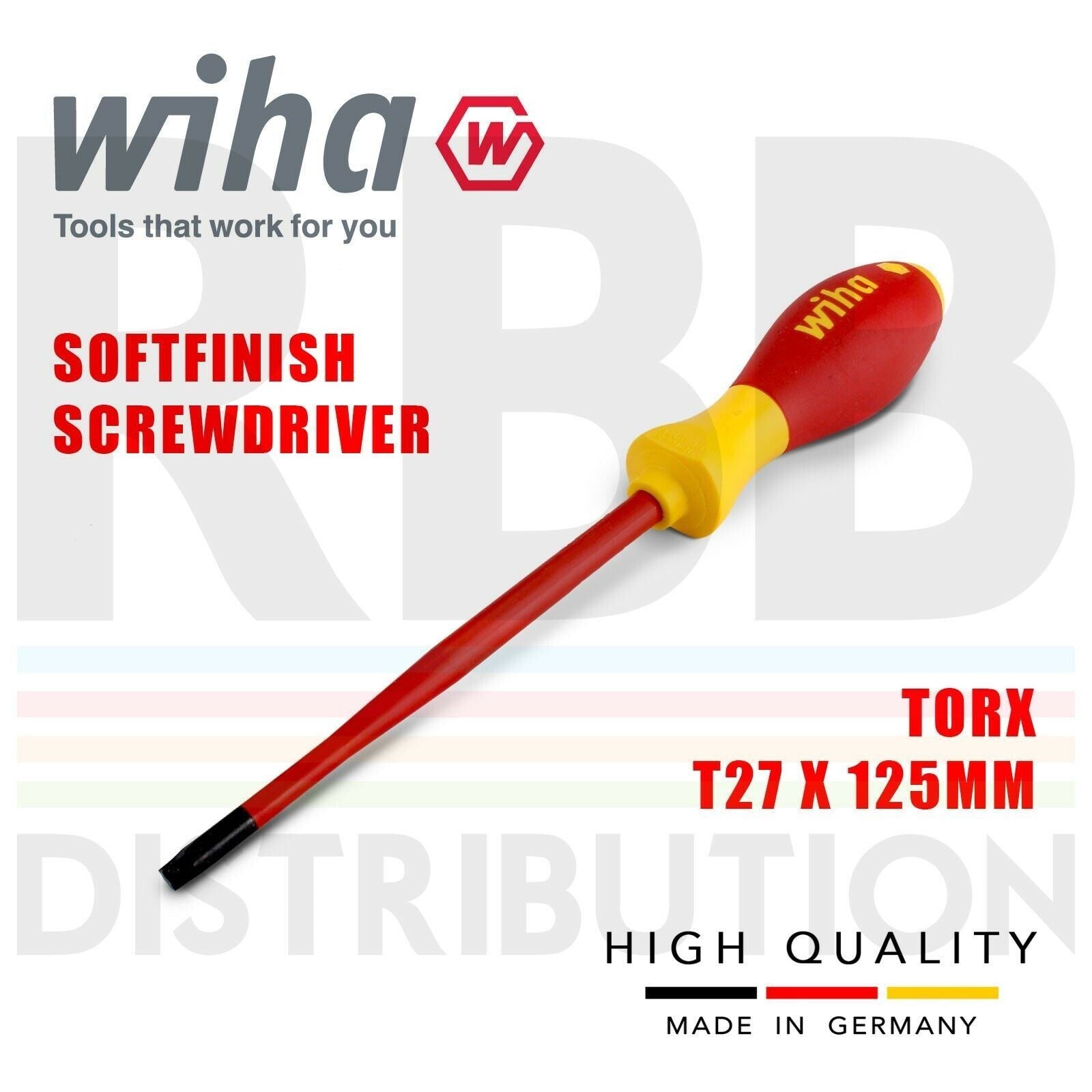 Wiha Screwdriver Torx SlimFix T27 Head 1000v VDE Electrician by Wiha
