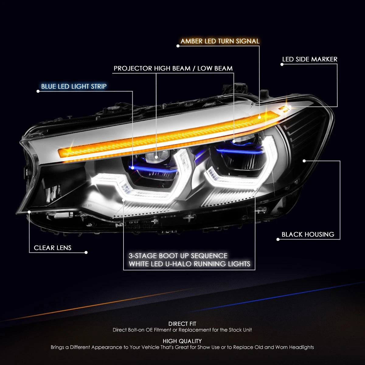 Fit 17-20 Bmw 5-series G30 3-stage Boot-up Sequence | Built Supply Co