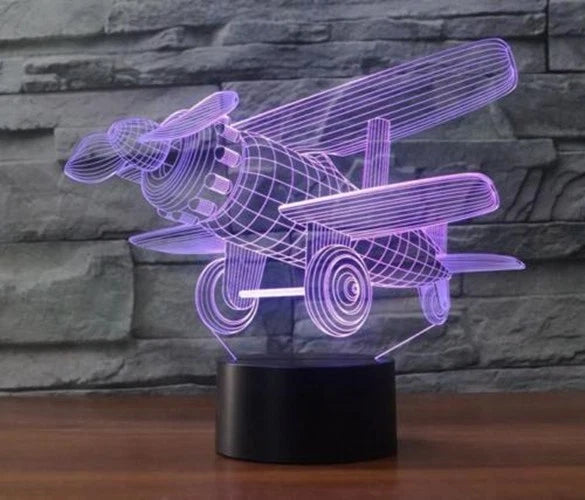 5V Desk Table Lamp Airplane 3d Illusion Night Light 7-color Changing