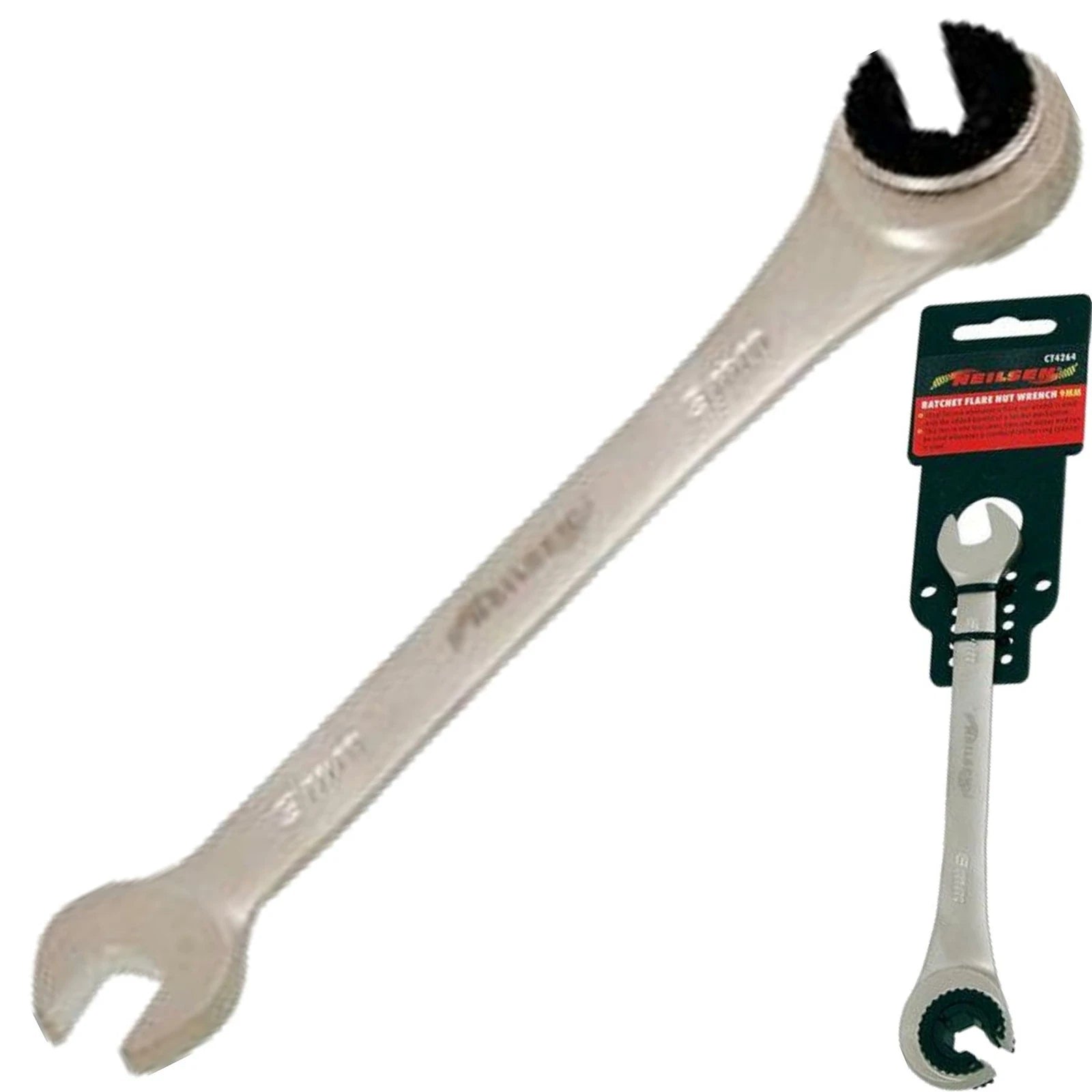 Neilsen 9mm Flare Nut Wrench Ratchet & Standard Open Ended Brake Pipe