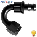 AN-4 150 Degree Push-On Socketless Fuel Hose Fitting - Black by Unbranded