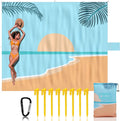 VILLEY Beach Blanket Waterproof Sandproof Extra Large 128"x108" for 6-8 Adult