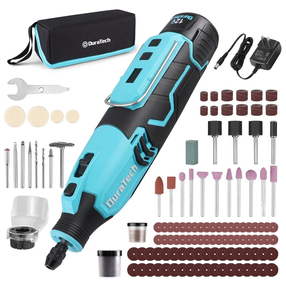 Duratech 12V Cordless Rotary Tool Kit Rechargeable Battery