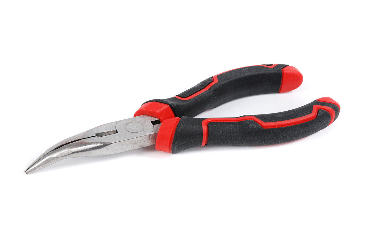 Premium Bent Long Nose Pliers Twisting, Gripping & Cutting 8"