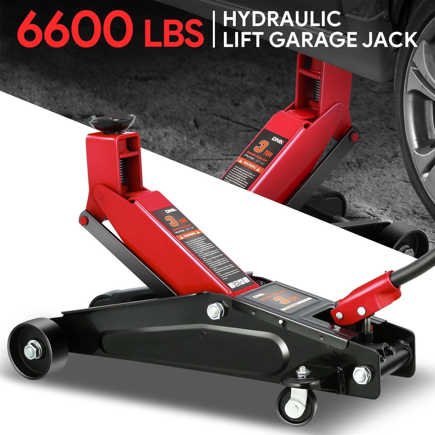 7.7-21 In 6000lbs Capacity Hydraulic Red Floor | Built Supply Co