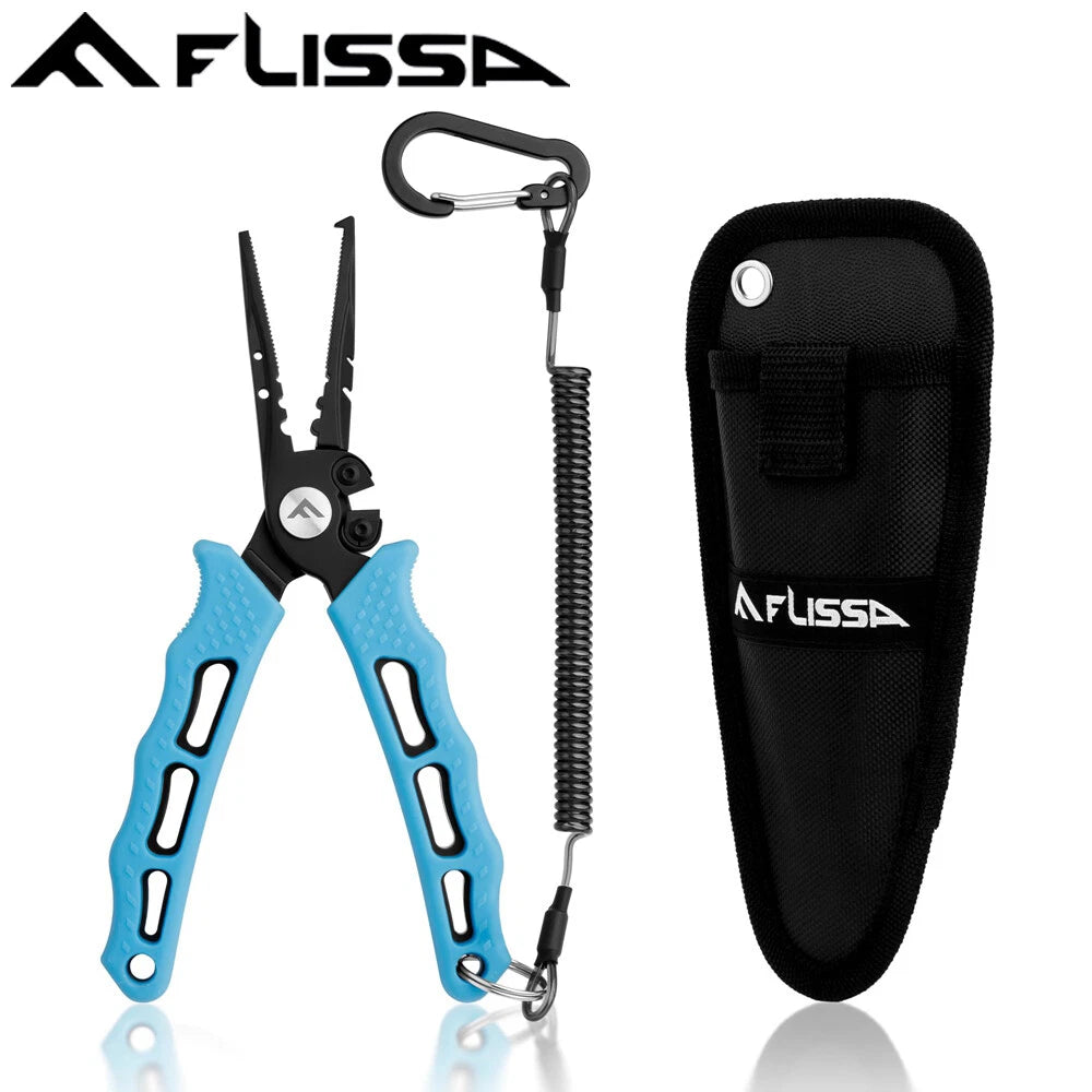 Flissa 7-1/2" Fishing Pliers 420 Stainless Steel Split Ring Pliers