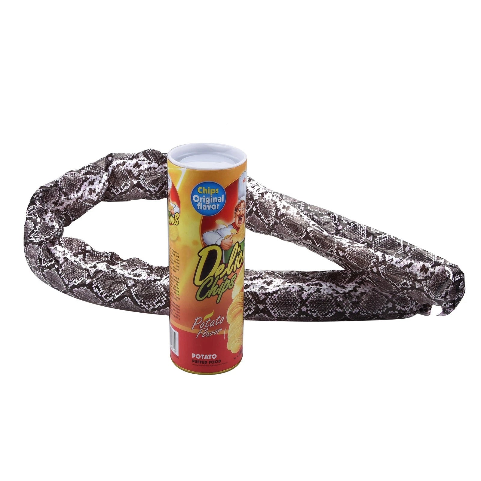 Hallowen Magic Snack Chips Can Flexible Spring Snake Trick Joke Gag