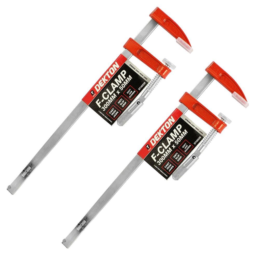 Dekton 2pc F Clamps 50mm X 300mm Bricklayers Profile Woodworking Metal ClampOpen