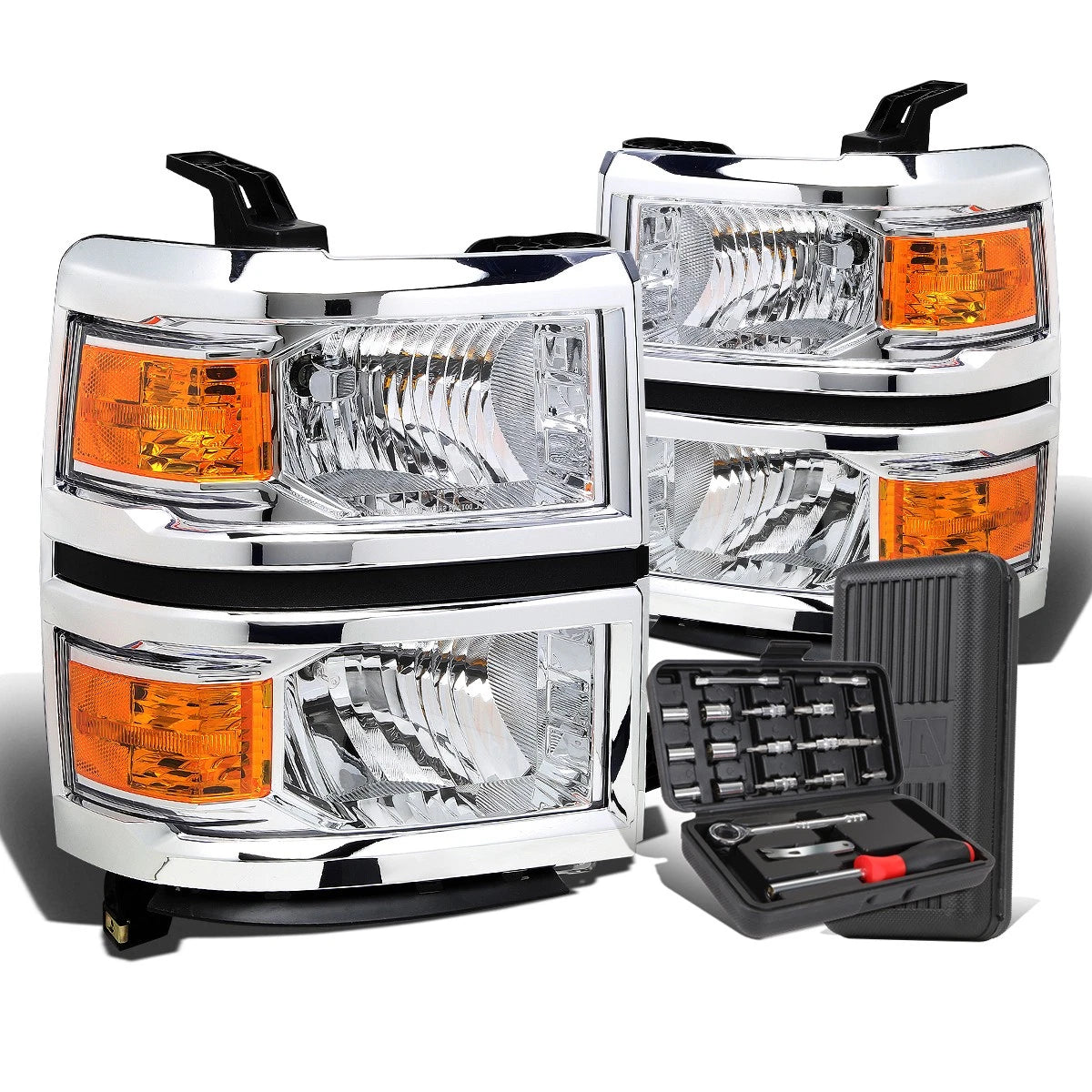 For 2014-2015 Chevy Silverado Pair Chrome/amber | Built Supply Co