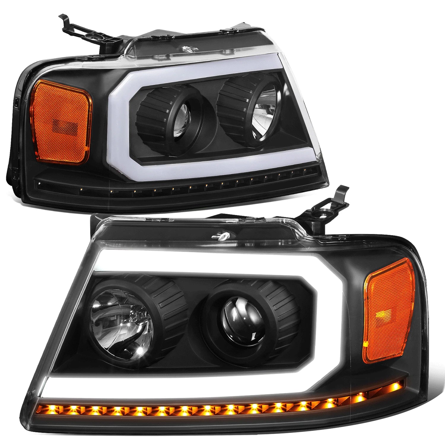 Fit 04-08 Ford F150 Black/ Amber Led Drl Sequential | Built Supply Co