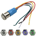 Latching Push Button Switch Ring LED Stainless Steel Button