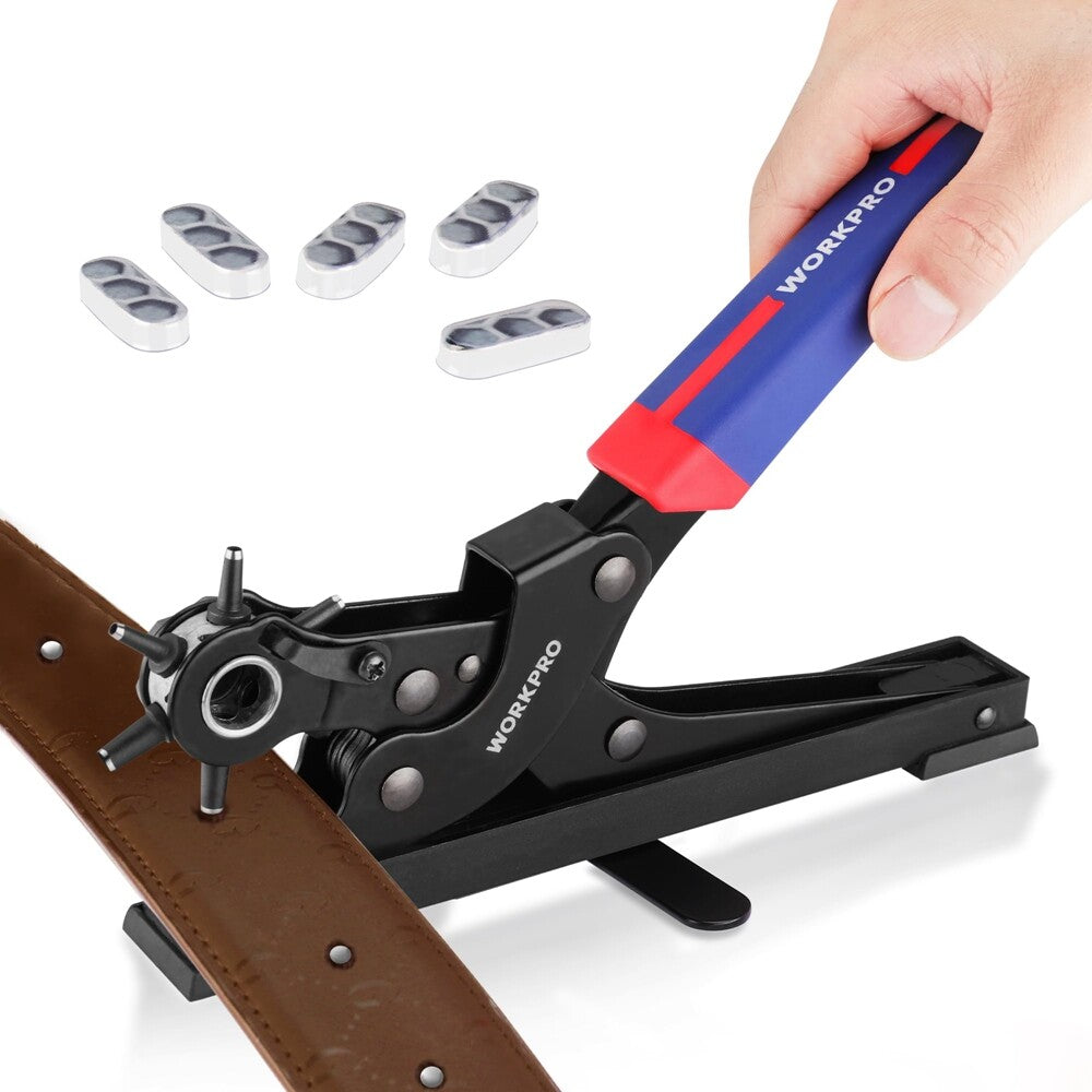 WORKPRO Desktop Leather Hole Punch Set 6 Punch Sizes by WORKPRO