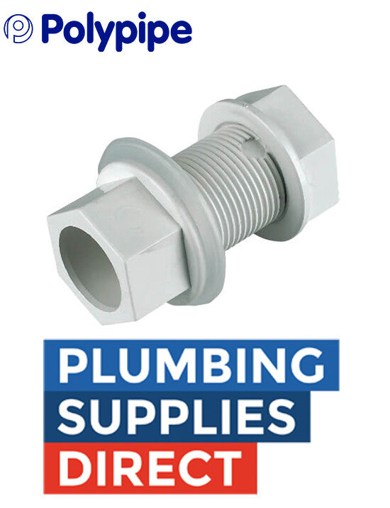 Polypipe Overflow Tank Connector Straight 21.5mm