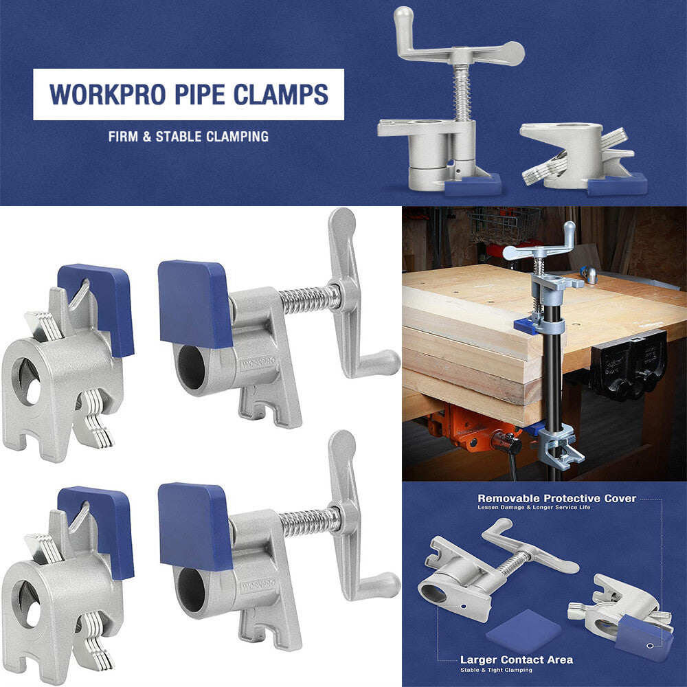 WORKPRO 2-Pack 3/4-Inch Pipe Clamps Cast Aluminum Quick Release by WORKPRO