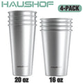 Haushof 4 Pack 20 Oz/16 Oz Pint Cup Stainless Steel Cup Stackable