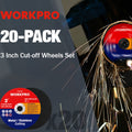 WORKPRO 20-Pack Cut-Off Wheels 3 X 3/8" Metal Cutting Disc