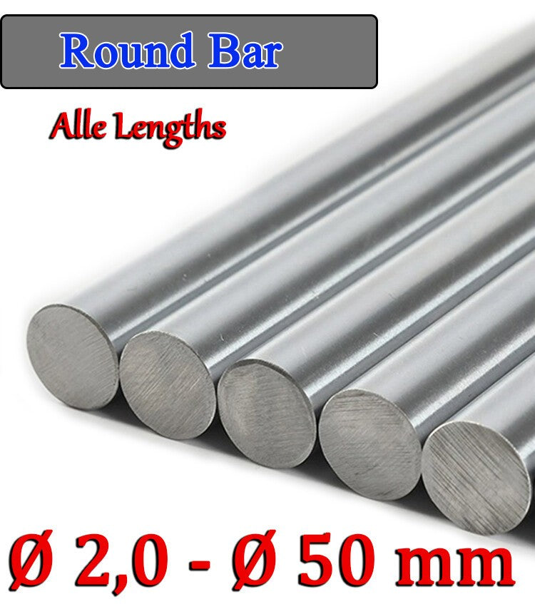 Bright Mild Steel Round Bar Ø4 - Ø50mm