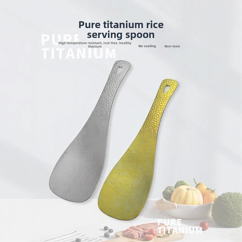Titanium Rice Spoon Heat Resistant Lightweight 7cm X 19.5cm X 2.5cm