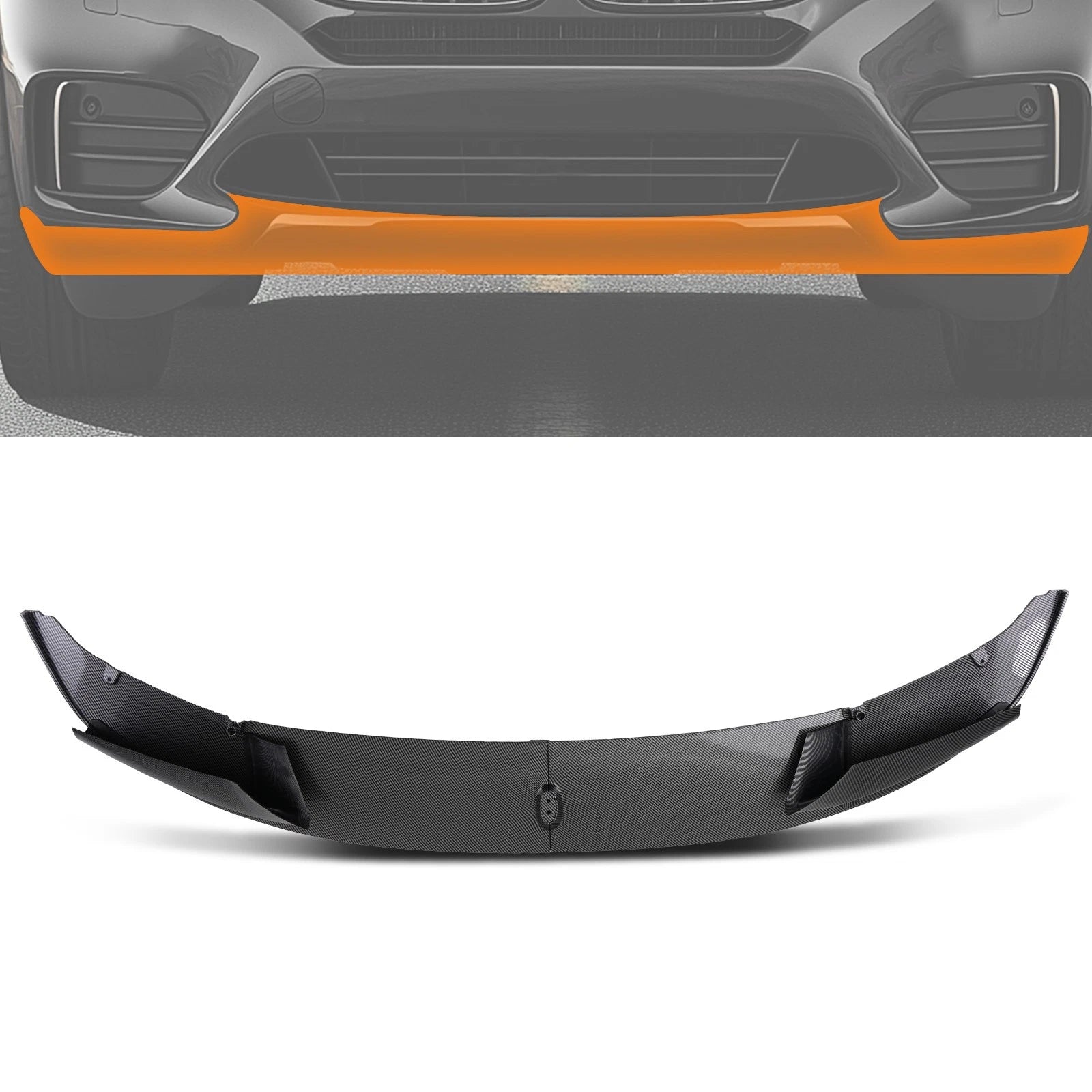 Carbon Look Front Splitter Lip Spoiler For 2011-2016 BMW F10 5 Series M Sport