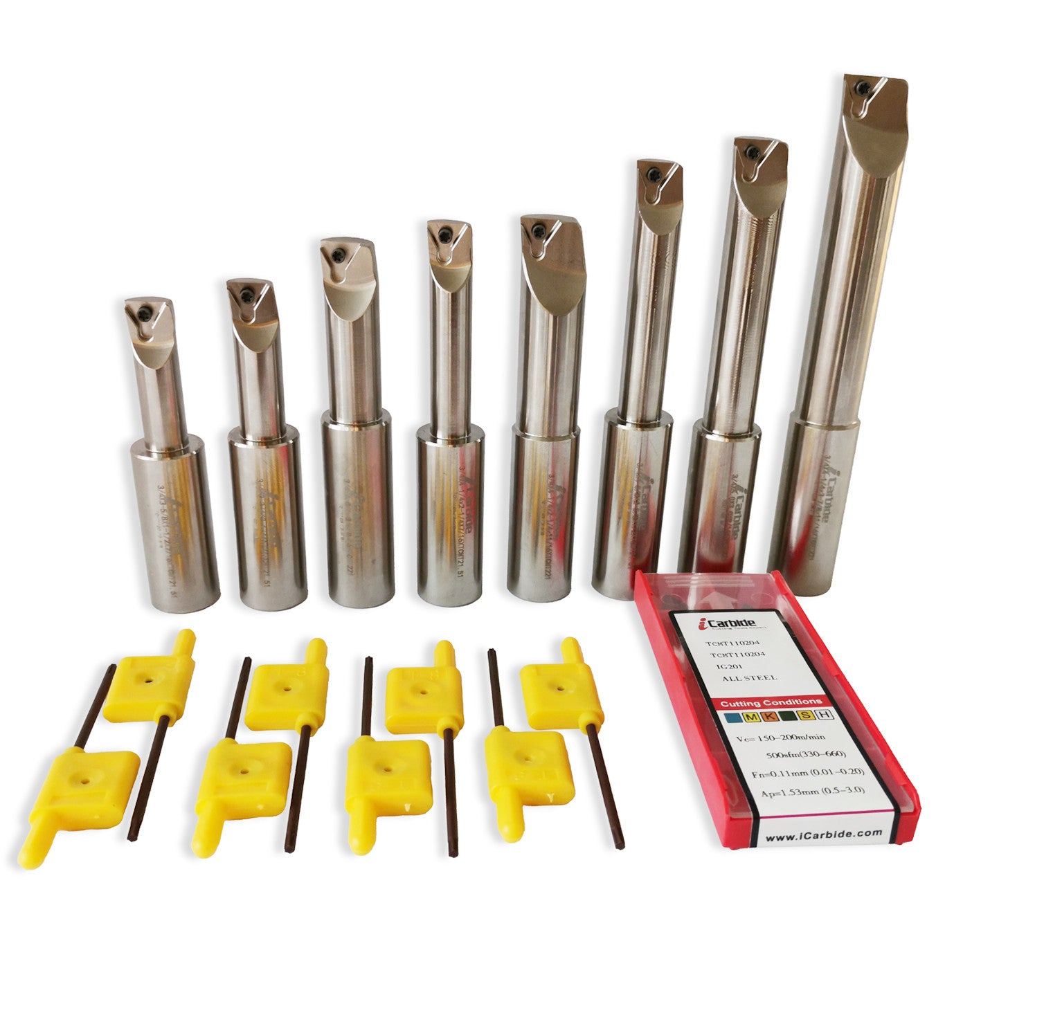 8pcs 3/4 Shank Indexable Boring Bar +10pcs Tcmt Carbide Inserts Us