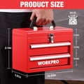 Workpro Portable Mini Tool Box 2 Drawers Metal Tool Chest Ball