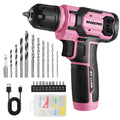 WORKPRO Pink 8V Power Drill Set with 53-Piece Bit Set by WORKPRO