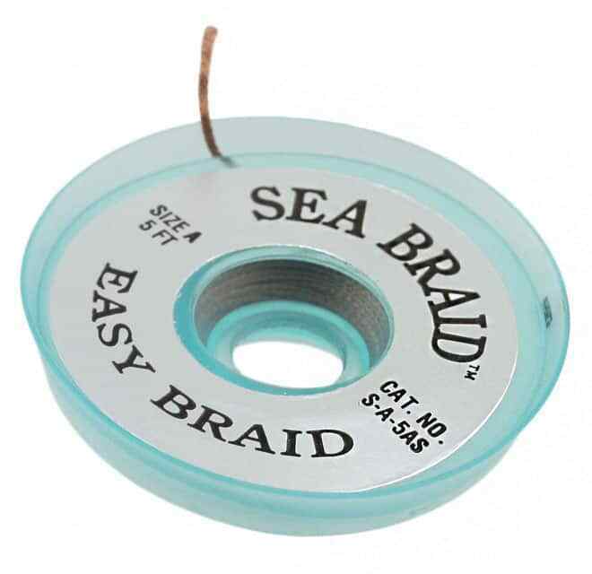 Desolder Braid Unfluxed 0.025" 5ft