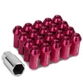 Closed End M12x1.25 50mm Tall 25mm Od Pink Aluminum Jdm Lug