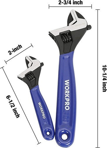 WORKPRO 6-Inch&10-Inch 2-piece Adjustable Wrench Set by WORKPRO