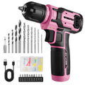 WORKPRO 53PC Pink Cordless Drill Driver Set 3/8 Keyless Chuck