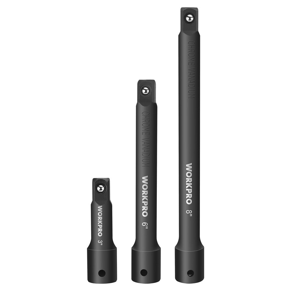 1/2inch Drive Impact Extension Bar Set 3PC 3” 6” 8” Socket E