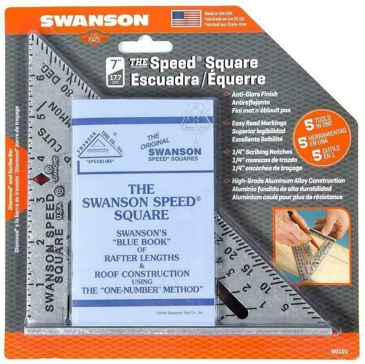 Speed Square Swanson 7" Aluminium Measure Carpentry Tool Roofing Square S0101Ope