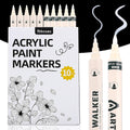 White Paint Markers, Dual-Tip Acrylic Paint Pen Fine Tip and Brush Tip