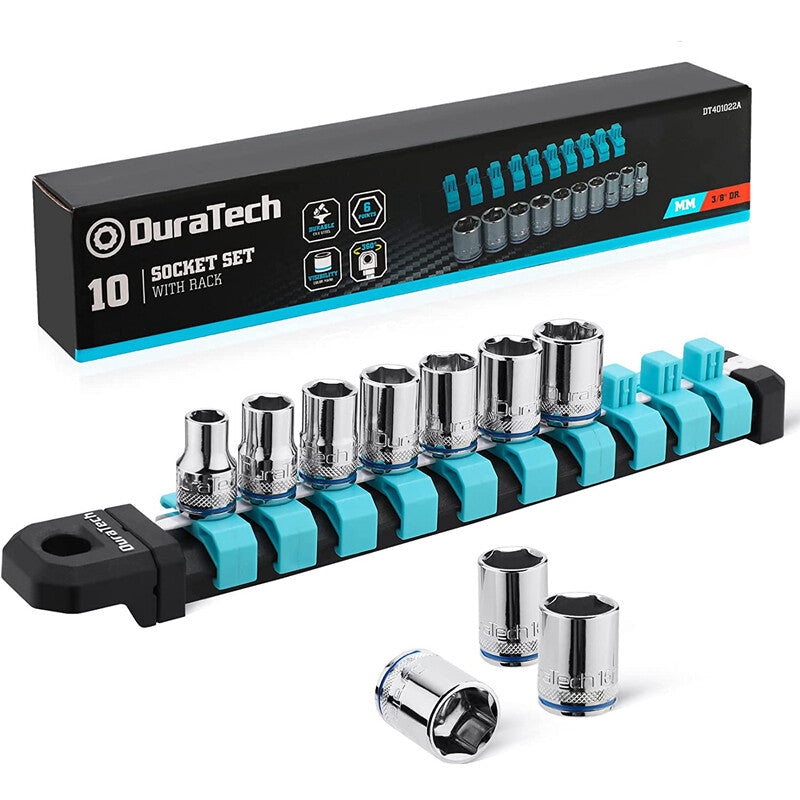 DURATECH 10pc 3/8-Drive Socket Set 6-Point Metric by DURATECH