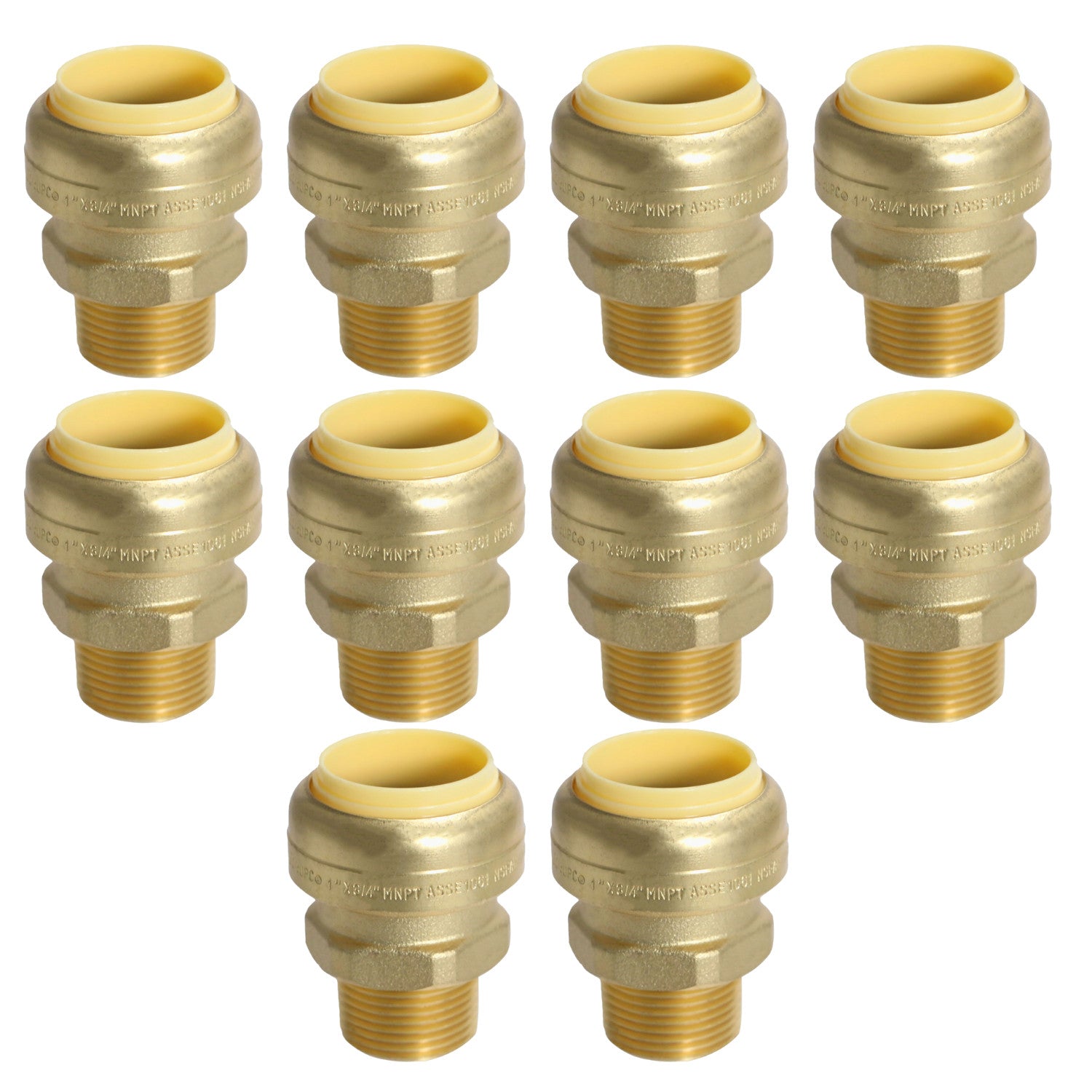 10 Pack XFITTING 1" Push Fit x 3/4" Male NPT Threaded A