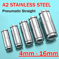 Pneumatic Hose Tube Connector Stainless Steel