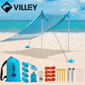 VILLEY 8×7FT Portable Beach Tent Sun Shelter UPF50+Protection Sun