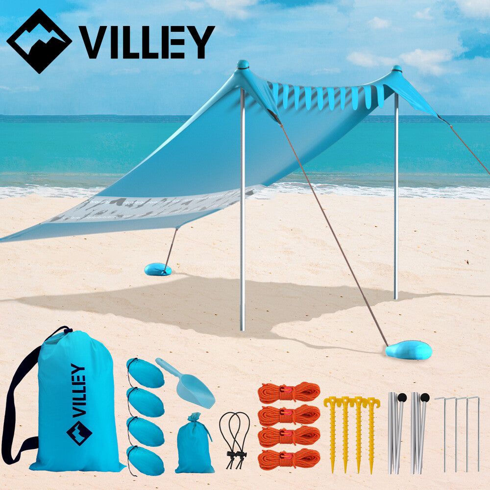 VILLEY 8×7FT Portable Beach Tent Sun Shelter UPF50+Protection Sun