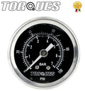 Torques Analog Fuel Pressure Gauge 1/8" NPT Black Back Fed 0-7