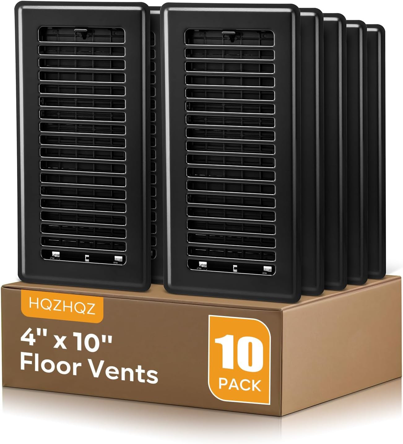4 X10 Floor Registers, Floor Vent Covers 10 Pack, Heavy Duty Steel