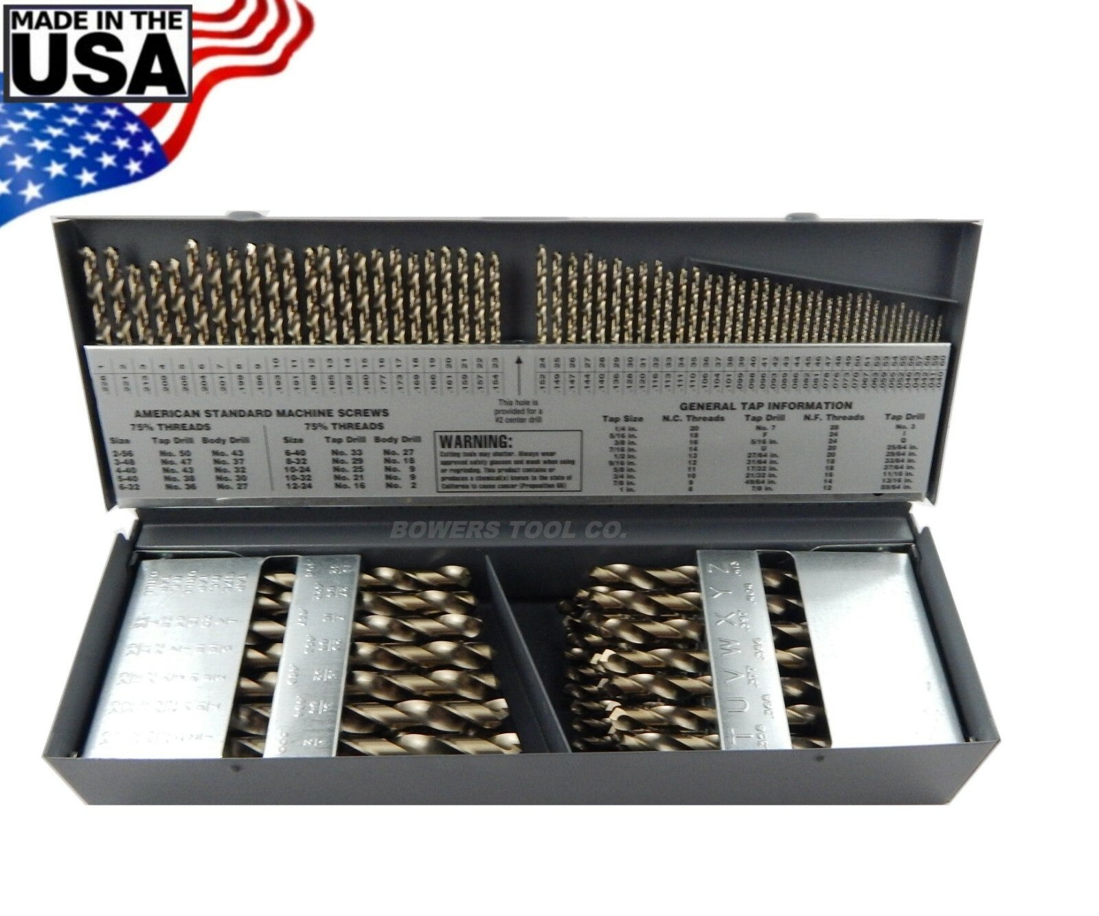 Cle Line 115pc COBALT M42 Drill Bit Set Number Letter J