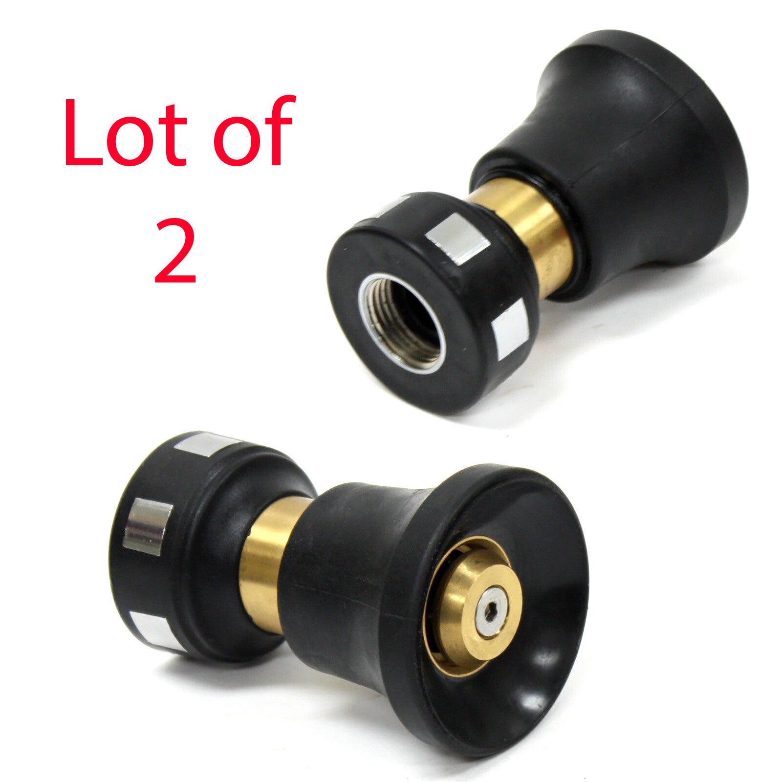 Lot of 2 Deluxe Solid Brass Garden Water Fire Hose Nozzle Pressure Sprayer Tough