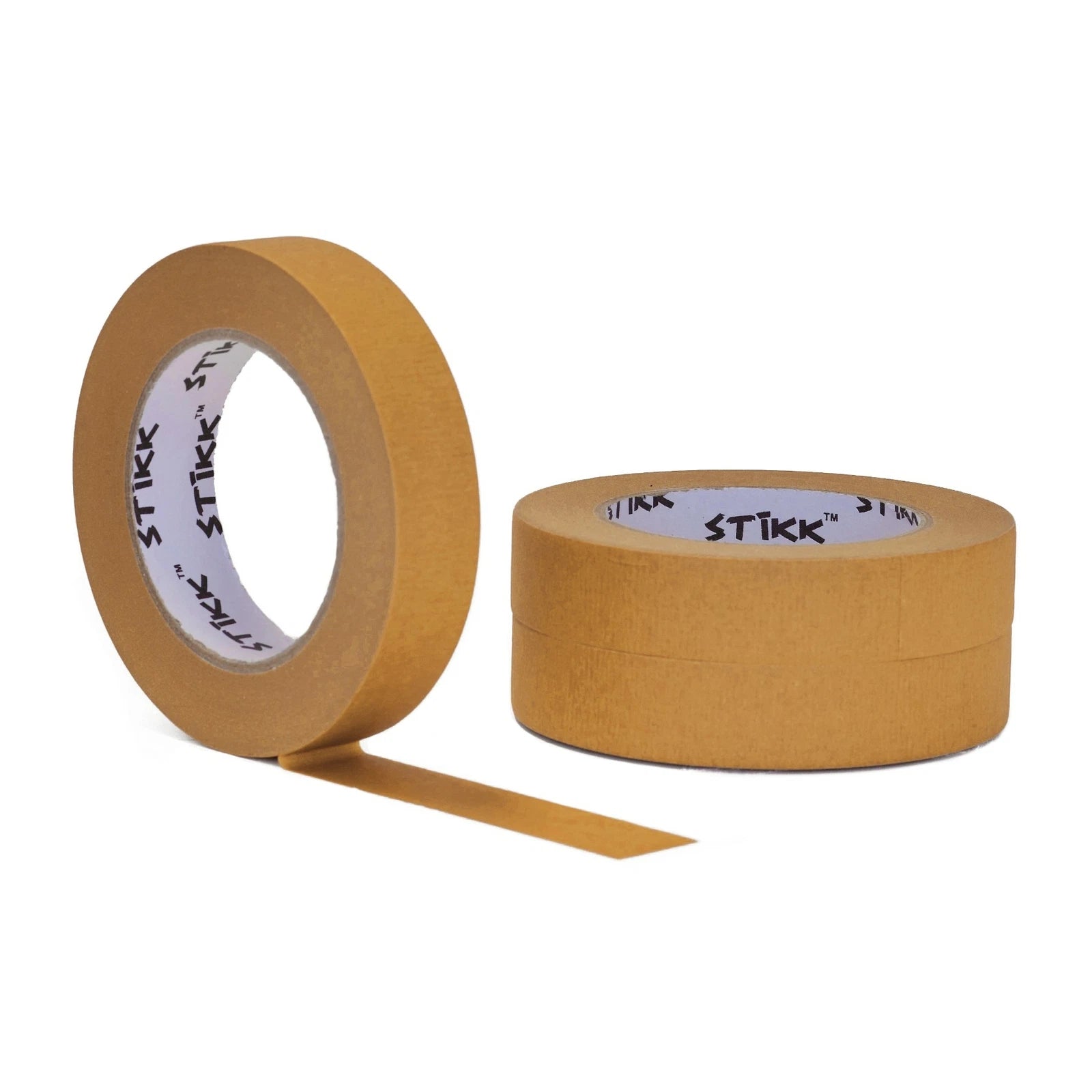 3 Pack 1" Inch X 60 Yard Rolls (24mm X 55m) Stikk Brown Painters