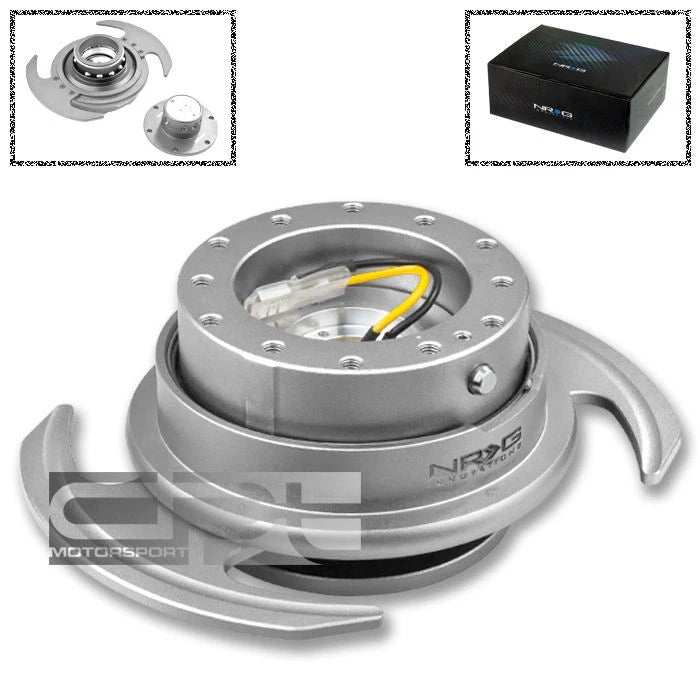 Nrg 6-hole Steering Wheel Silver Quick Release Hub | Built Supply Co