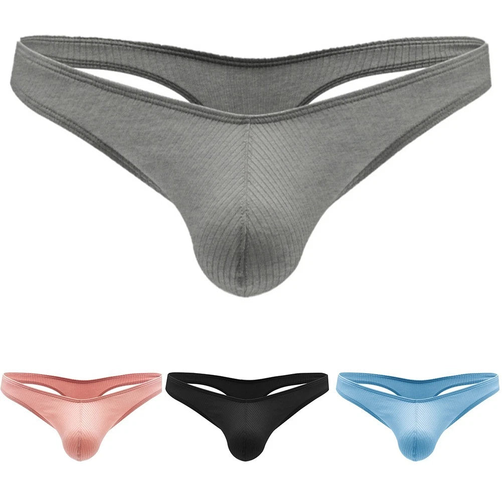 Men's Thong Underpants Low Rise Thread Briefs G Strings Pouch