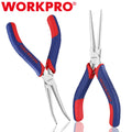 WORKPRO 2-Piece 6" Mini Needle Nose Pliers Set Long Nose Pliers Bent Nose Pliers