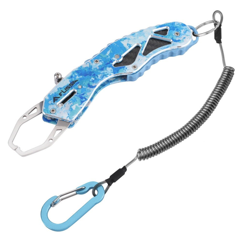 FLISSA 7" Camo Fish Gripper StainlessSteel Fish Grabber 40Pound Fish