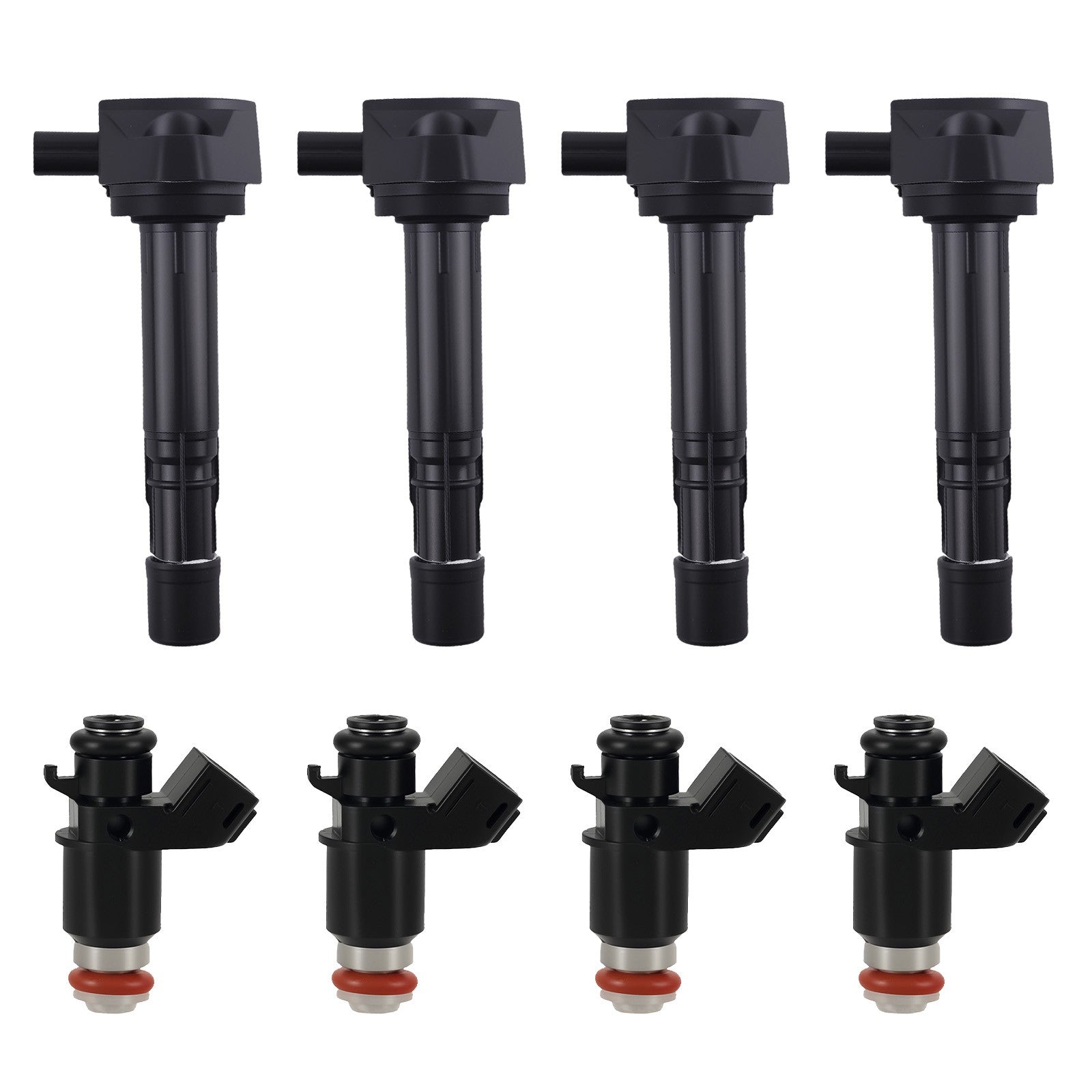 4PCS Fuel Injectors & 4PCS Ignition Coils Set for Honda Civic 1.7L