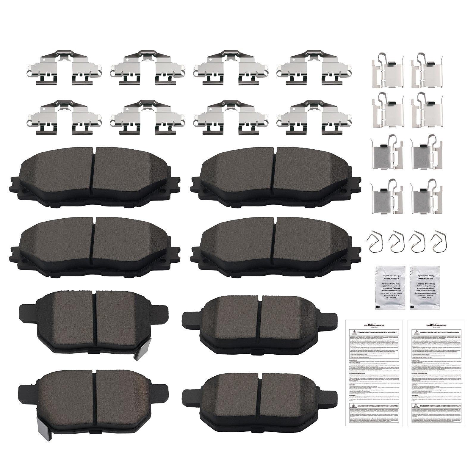 Front Rear L&R Brake Pads Set for Pontiac Vibe 2009-2010 Toyota Matrix