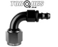 AN -10 (AN10) 90 Degree Push-On 10mm Barb Hose Fitting in Stealth